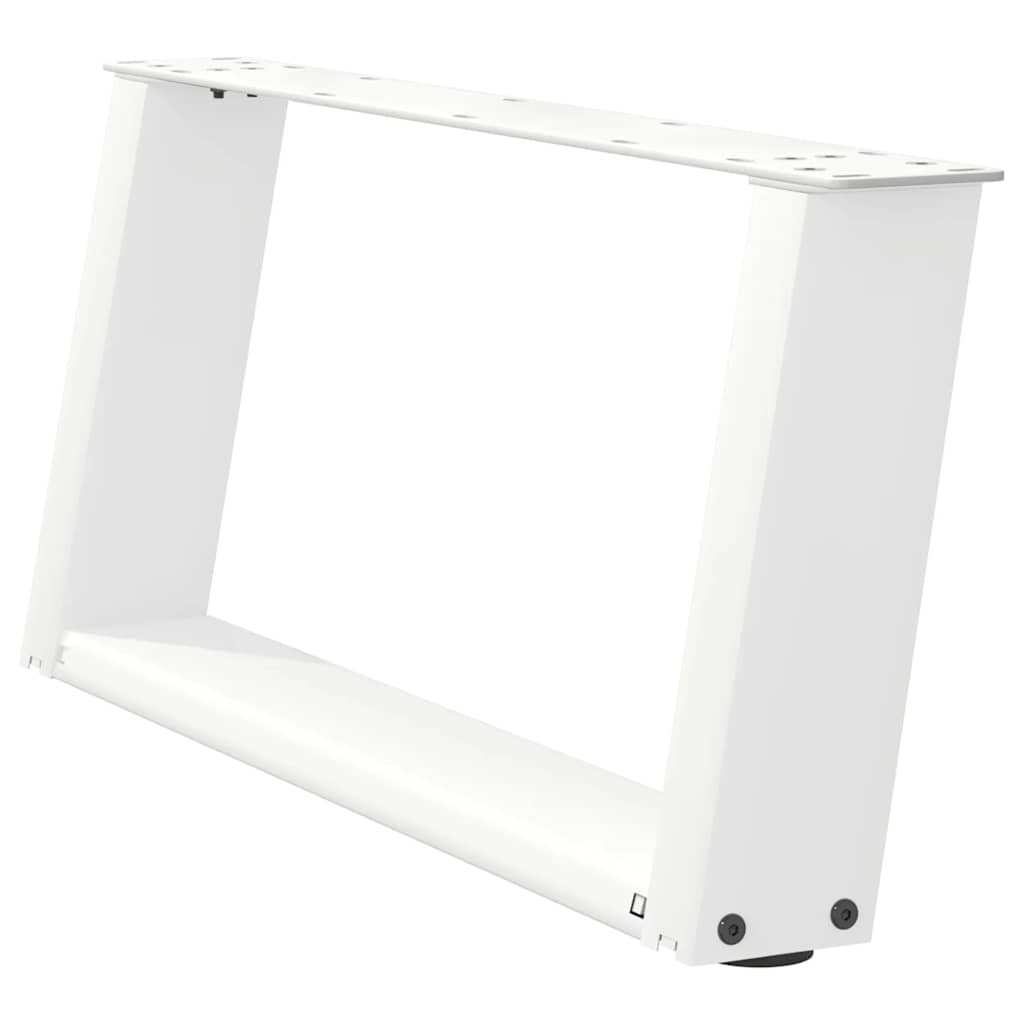 vidaXL Coffee Table Legs U-Shaped 2 pcs White 70x(30-31) cm Steel 4