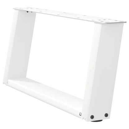 vidaXL Coffee Table Legs U-Shaped 2 pcs White 70x(30-31) cm Steel 4