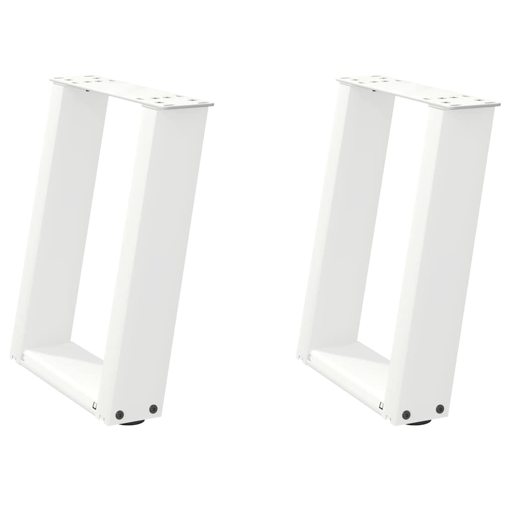 vidaXL Coffee Table Legs U-Shaped 2 pcs White 28x(42-43) cm Steel 2