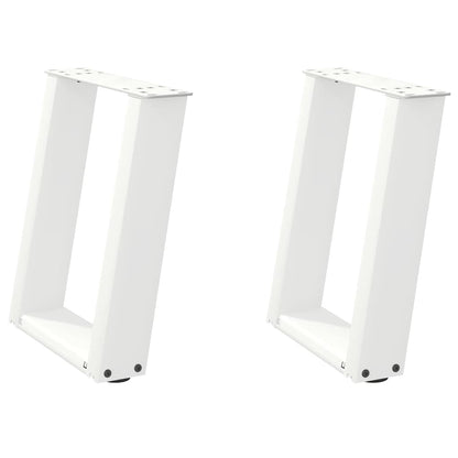 vidaXL Coffee Table Legs U-Shaped 2 pcs White 28x(42-43) cm Steel 2