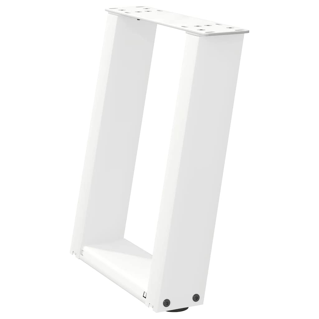 vidaXL Coffee Table Legs U-Shaped 2 pcs White 28x(42-43) cm Steel 4