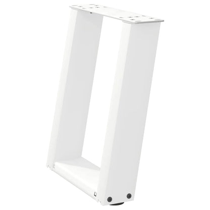 vidaXL Coffee Table Legs U-Shaped 2 pcs White 28x(42-43) cm Steel 4