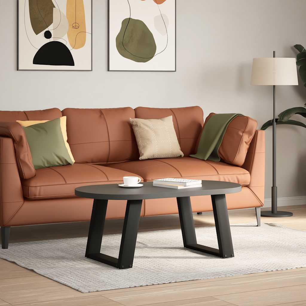 vidaXL Coffee Table Legs U-Shaped 2 pcs Black 50x(42-43) cm Steel 3