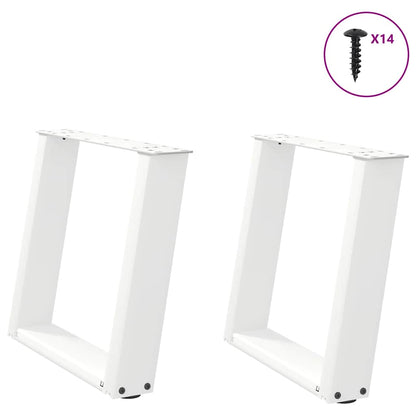 vidaXL Coffee Table Legs U-Shaped 2 pcs White 50x(42-43) cm Steel 1