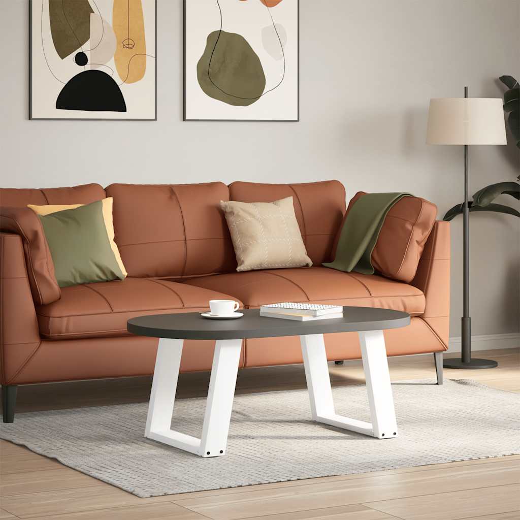 vidaXL Coffee Table Legs U-Shaped 2 pcs White 50x(42-43) cm Steel 3