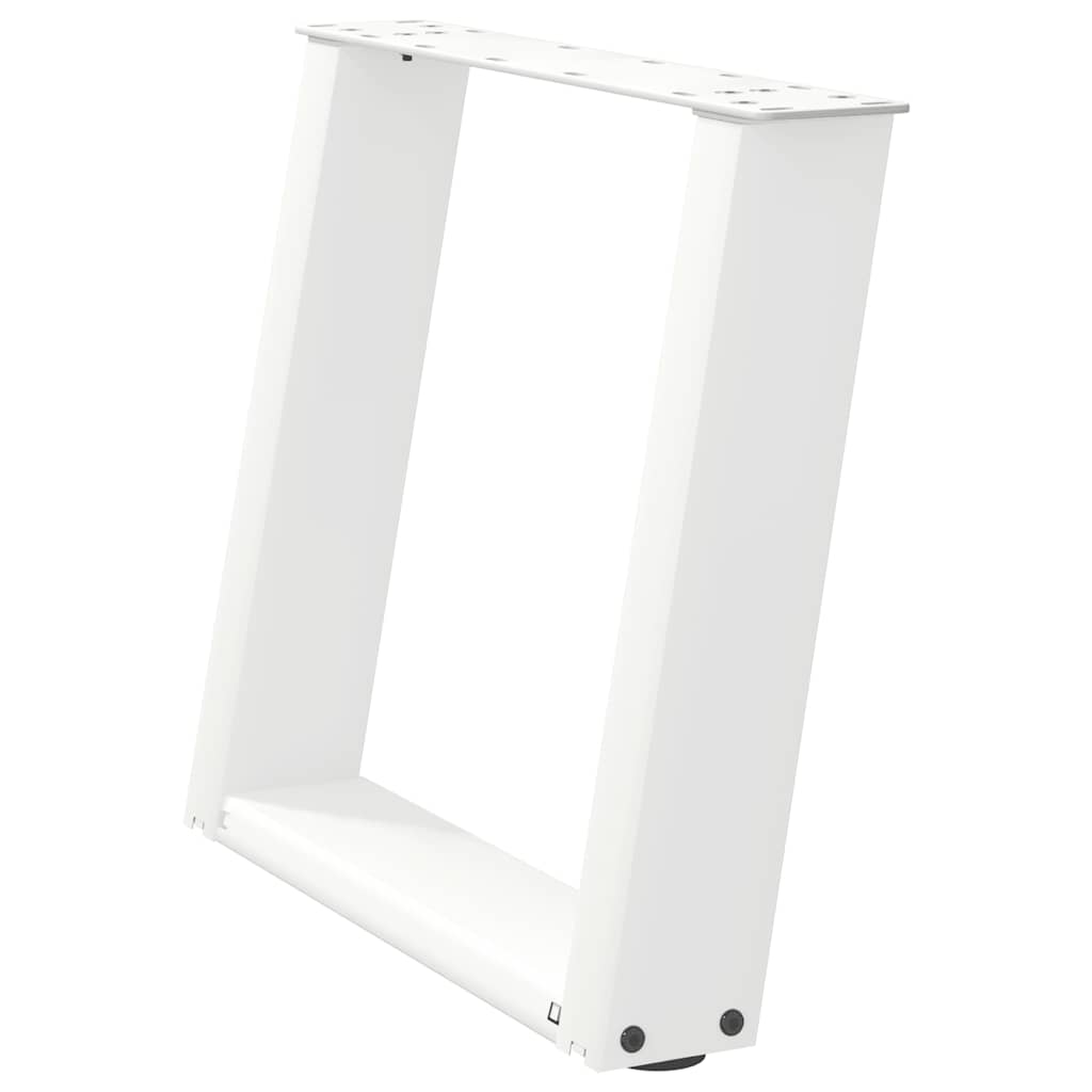 vidaXL Coffee Table Legs U-Shaped 2 pcs White 50x(42-43) cm Steel 4