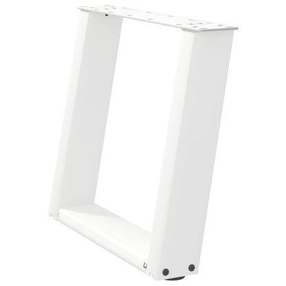 vidaXL Coffee Table Legs U-Shaped 2 pcs White 50x(42-43) cm Steel 4