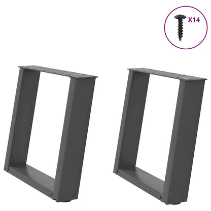 vidaXL Coffee Table Legs U-Shaped 2 pcs Anthracite 50x(42-43) cm Steel 1