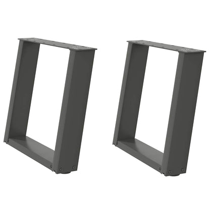 vidaXL Coffee Table Legs U-Shaped 2 pcs Anthracite 50x(42-43) cm Steel 2