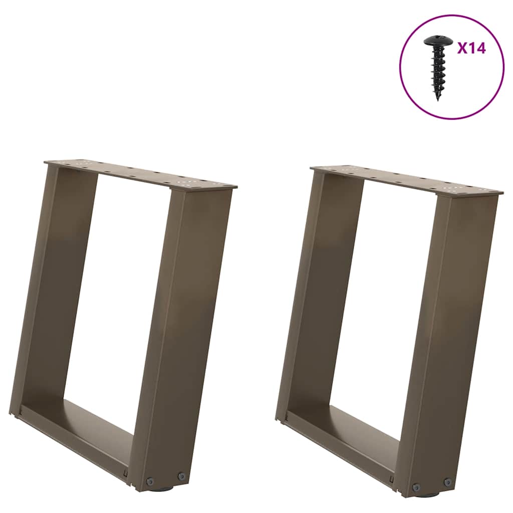 vidaXL Coffee Table Legs U-Shaped 2 pcs Natural Steel 50x(42-43) cm Steel 1
