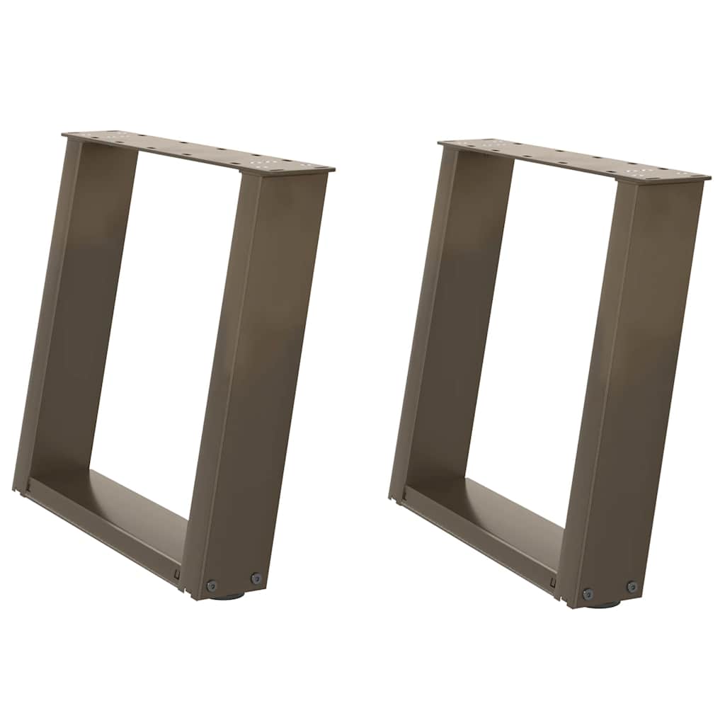vidaXL Coffee Table Legs U-Shaped 2 pcs Natural Steel 50x(42-43) cm Steel 2