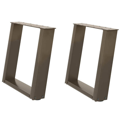 vidaXL Coffee Table Legs U-Shaped 2 pcs Natural Steel 50x(42-43) cm Steel 2