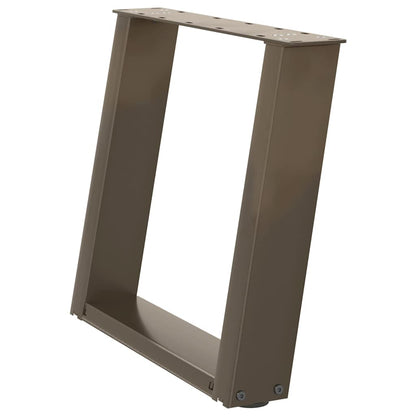 vidaXL Coffee Table Legs U-Shaped 2 pcs Natural Steel 50x(42-43) cm Steel 4