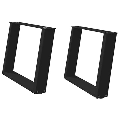 vidaXL Coffee Table Legs U-Shaped 2 pcs Black 60x(42-43) cm Steel 3