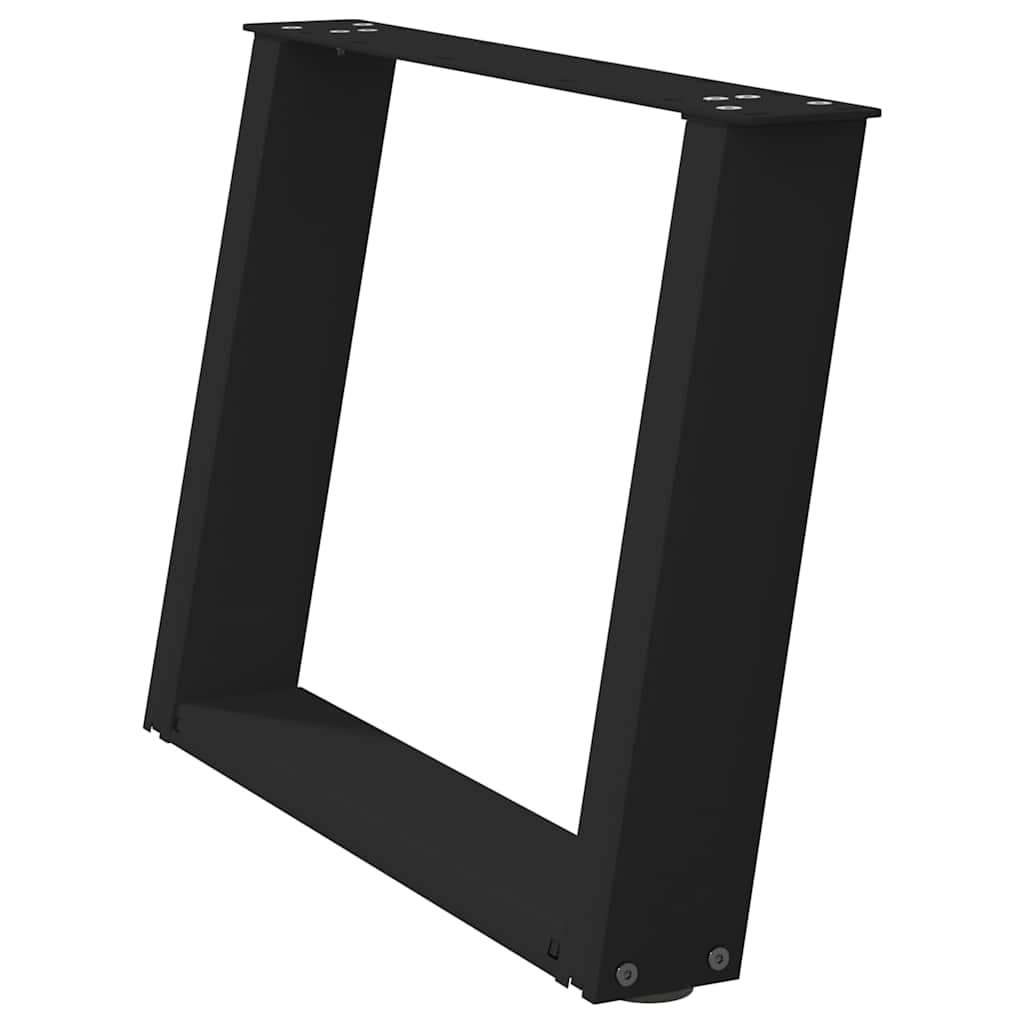 vidaXL Coffee Table Legs U-Shaped 2 pcs Black 60x(42-43) cm Steel 4