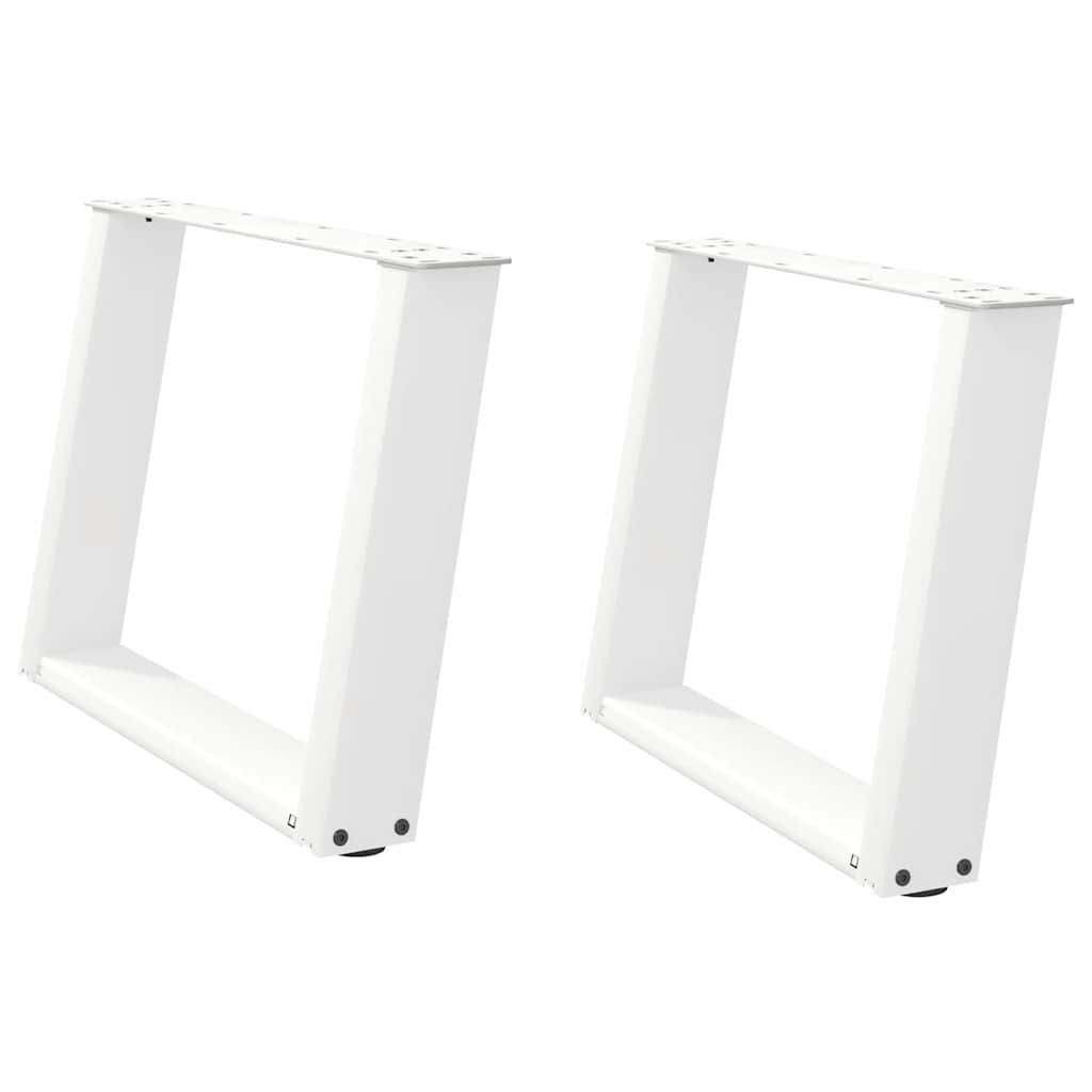 vidaXL Coffee Table Legs U-Shaped 2 pcs White 60x(42-43) cm Steel 2