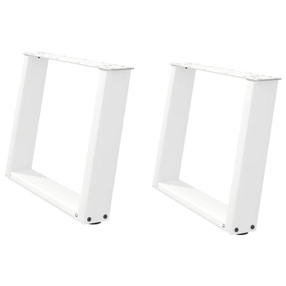 vidaXL Coffee Table Legs U-Shaped 2 pcs White 60x(42-43) cm Steel 2