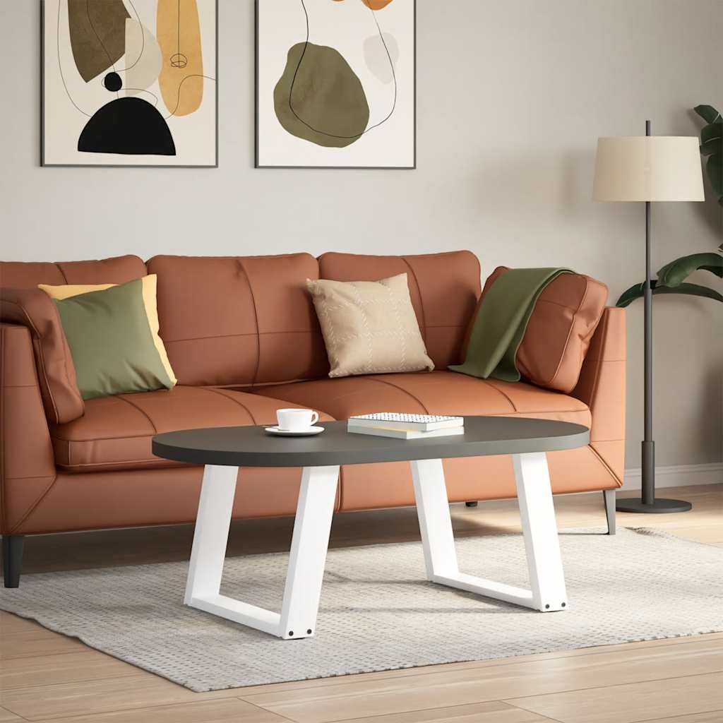 vidaXL Coffee Table Legs U-Shaped 2 pcs White 60x(42-43) cm Steel 3