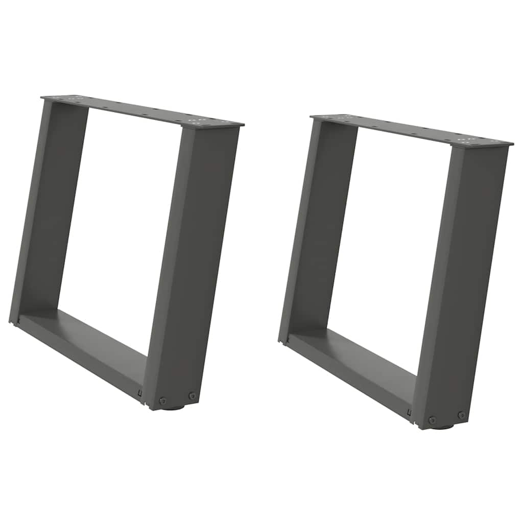 vidaXL Coffee Table Legs U-Shaped 2 pcs Anthracite 60x(42-43) cm Steel 2