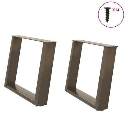 vidaXL Coffee Table Legs U-Shaped 2 pcs Natural Steel 60x(42-43) cm Steel 1