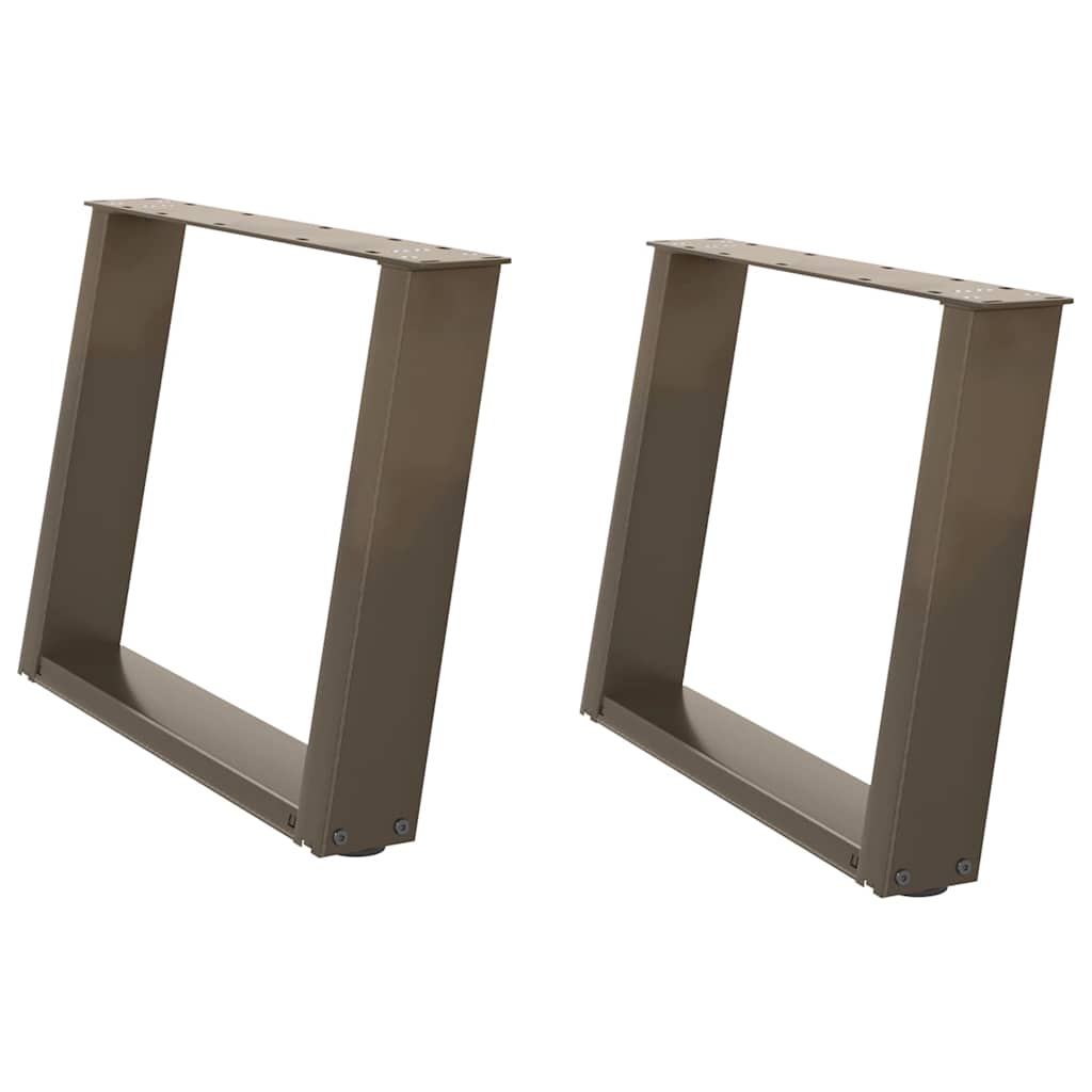vidaXL Coffee Table Legs U-Shaped 2 pcs Natural Steel 60x(42-43) cm Steel 2