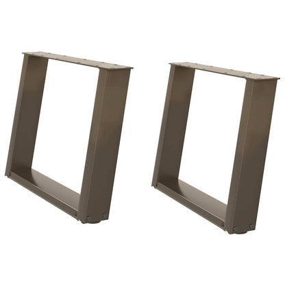 vidaXL Coffee Table Legs U-Shaped 2 pcs Natural Steel 60x(42-43) cm Steel 2