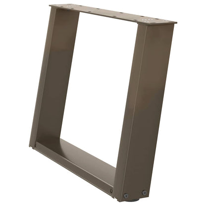 vidaXL Coffee Table Legs U-Shaped 2 pcs Natural Steel 60x(42-43) cm Steel 4