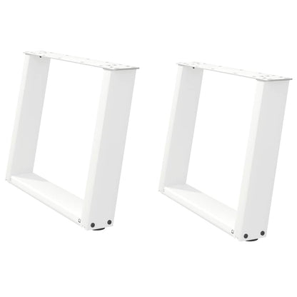 vidaXL Coffee Table Legs U-Shaped 2 pcs White 70x(42-43) cm Steel 2