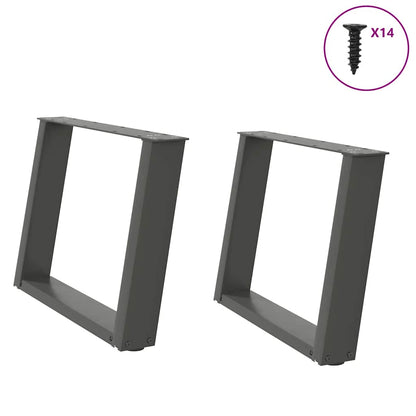vidaXL Coffee Table Legs U-Shaped 2 pcs Anthracite 70x(42-43) cm Steel 1