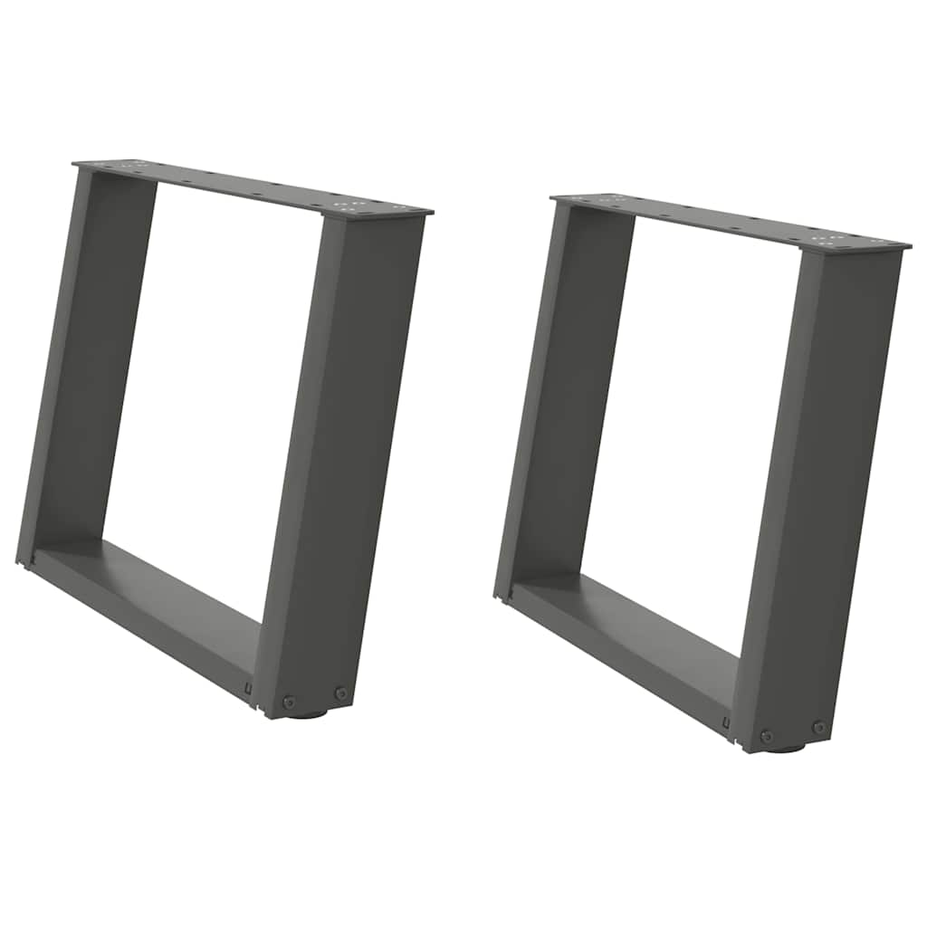 vidaXL Coffee Table Legs U-Shaped 2 pcs Anthracite 70x(42-43) cm Steel 2