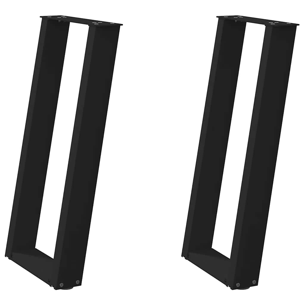 vidaXL Console Table Legs U-Shaped 2 pcs Black 28x(72-73) cm Steel 2