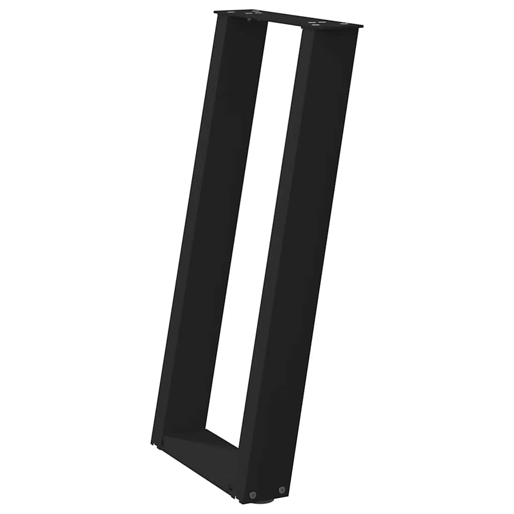 vidaXL Console Table Legs U-Shaped 2 pcs Black 28x(72-73) cm Steel 4