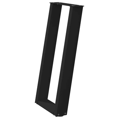 vidaXL Console Table Legs U-Shaped 2 pcs Black 28x(72-73) cm Steel 4