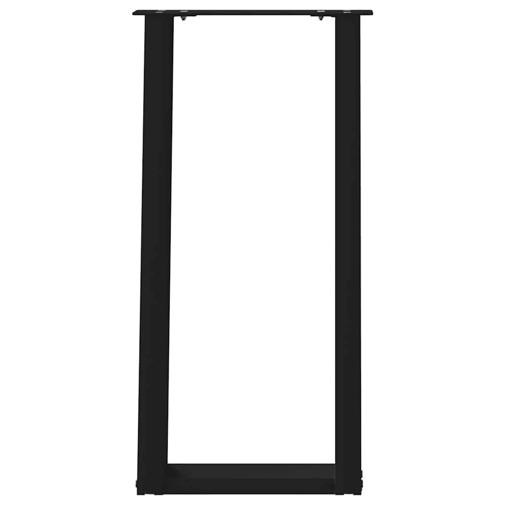 vidaXL Console Table Legs U-Shaped 2 pcs Black 28x(72-73) cm Steel 5
