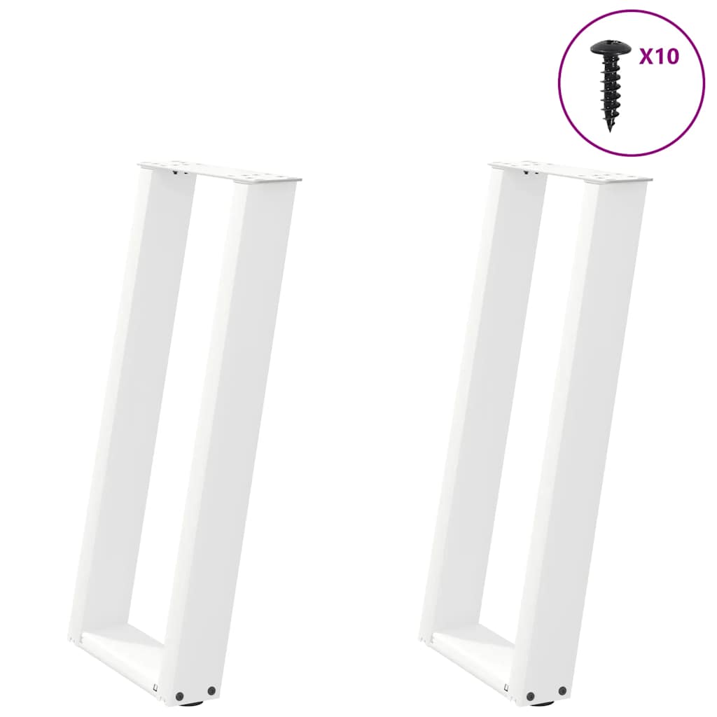 vidaXL Console Table Legs U-Shaped 2 pcs White 28x(72-73) cm Steel 1