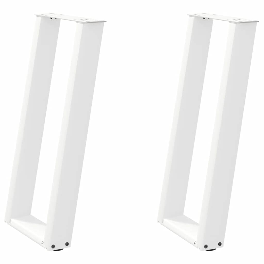 vidaXL Console Table Legs U-Shaped 2 pcs White 28x(72-73) cm Steel 2