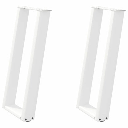 vidaXL Console Table Legs U-Shaped 2 pcs White 28x(72-73) cm Steel 2
