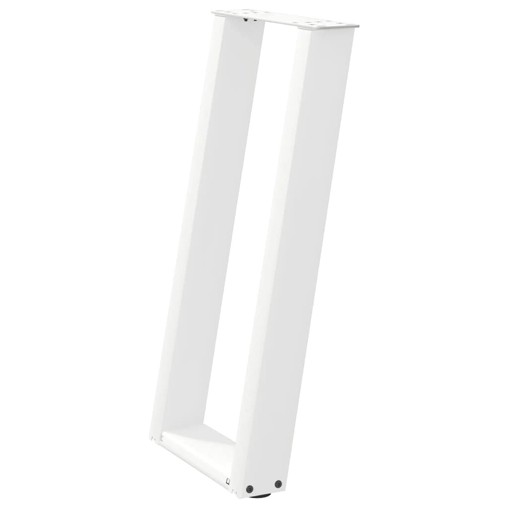vidaXL Console Table Legs U-Shaped 2 pcs White 28x(72-73) cm Steel 4
