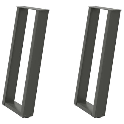 vidaXL Console Table Legs U-Shaped 2 pcs Anthracite 28x(72-73) cm Steel 2
