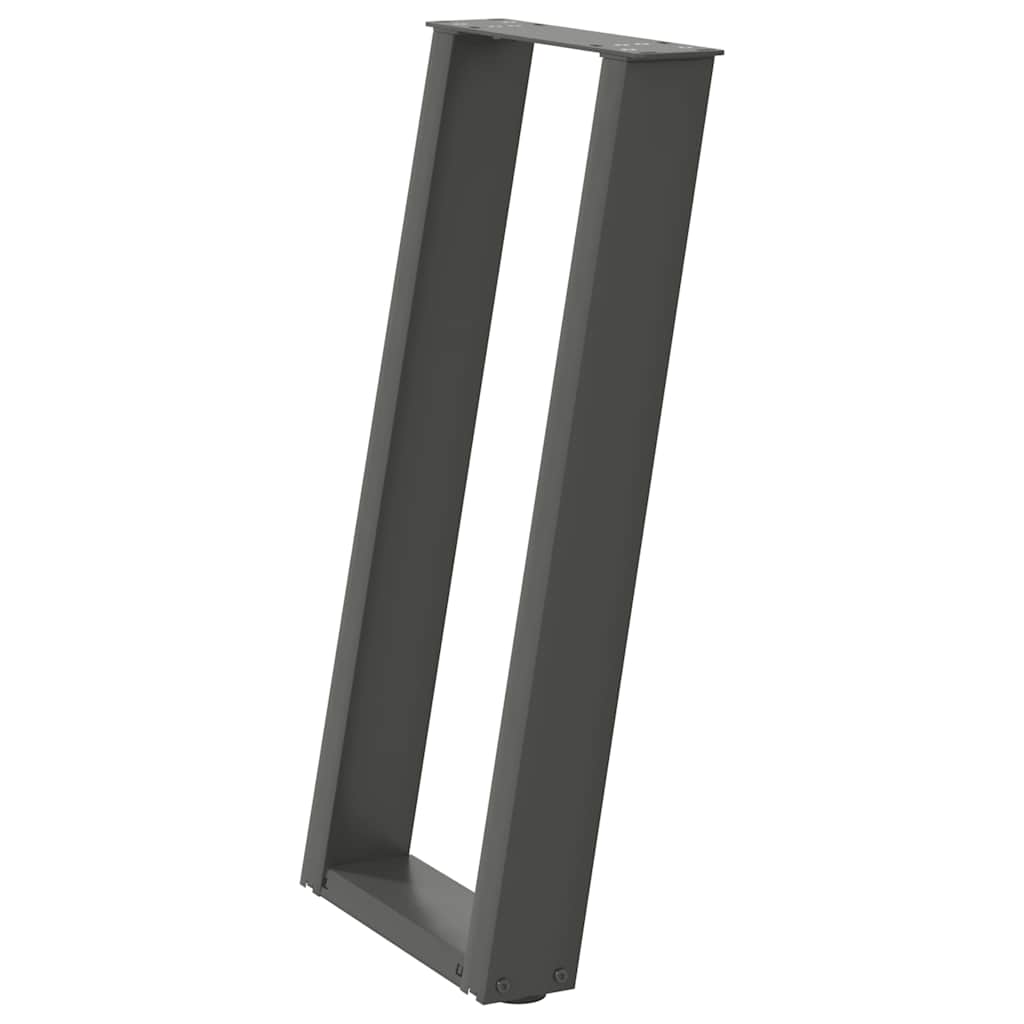 vidaXL Console Table Legs U-Shaped 2 pcs Anthracite 28x(72-73) cm Steel 4