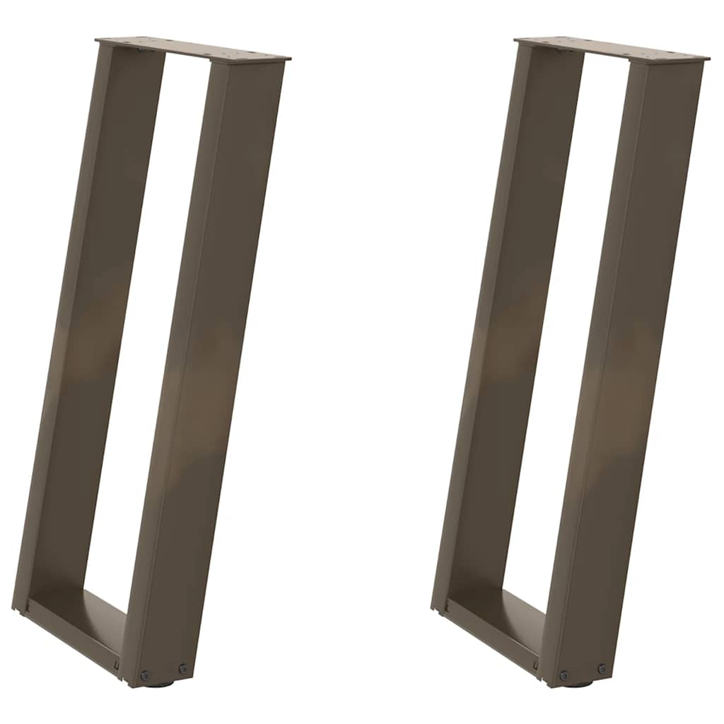 vidaXL Console Table Legs U-Shaped 2 pcs Natural Steel 28x(72-73) cm Steel 2