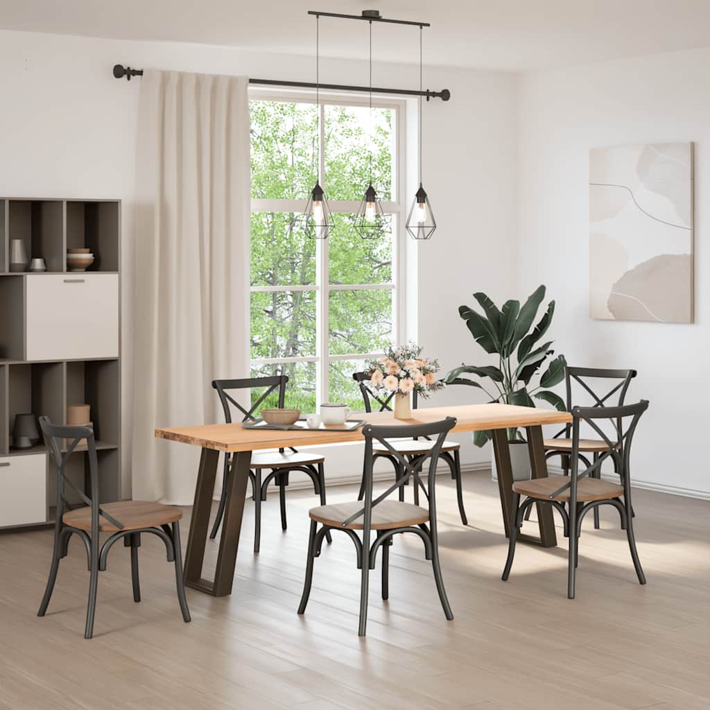 vidaXL Console Table Legs U-Shaped 2 pcs Natural Steel 28x(72-73) cm Steel 3