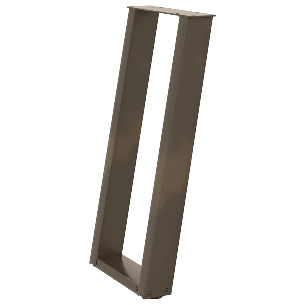 vidaXL Console Table Legs U-Shaped 2 pcs Natural Steel 28x(72-73) cm Steel 4
