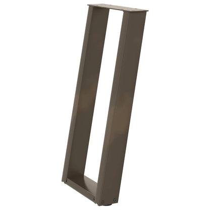 vidaXL Console Table Legs U-Shaped 2 pcs Natural Steel 28x(72-73) cm Steel 4
