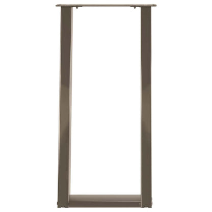 vidaXL Console Table Legs U-Shaped 2 pcs Natural Steel 28x(72-73) cm Steel 5