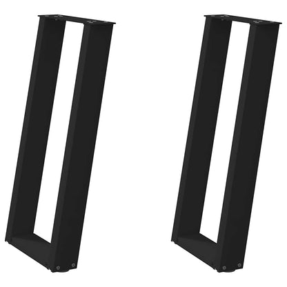 vidaXL Console Table Legs U-Shaped 2 pcs Black 38x(72-73) cm Steel 3