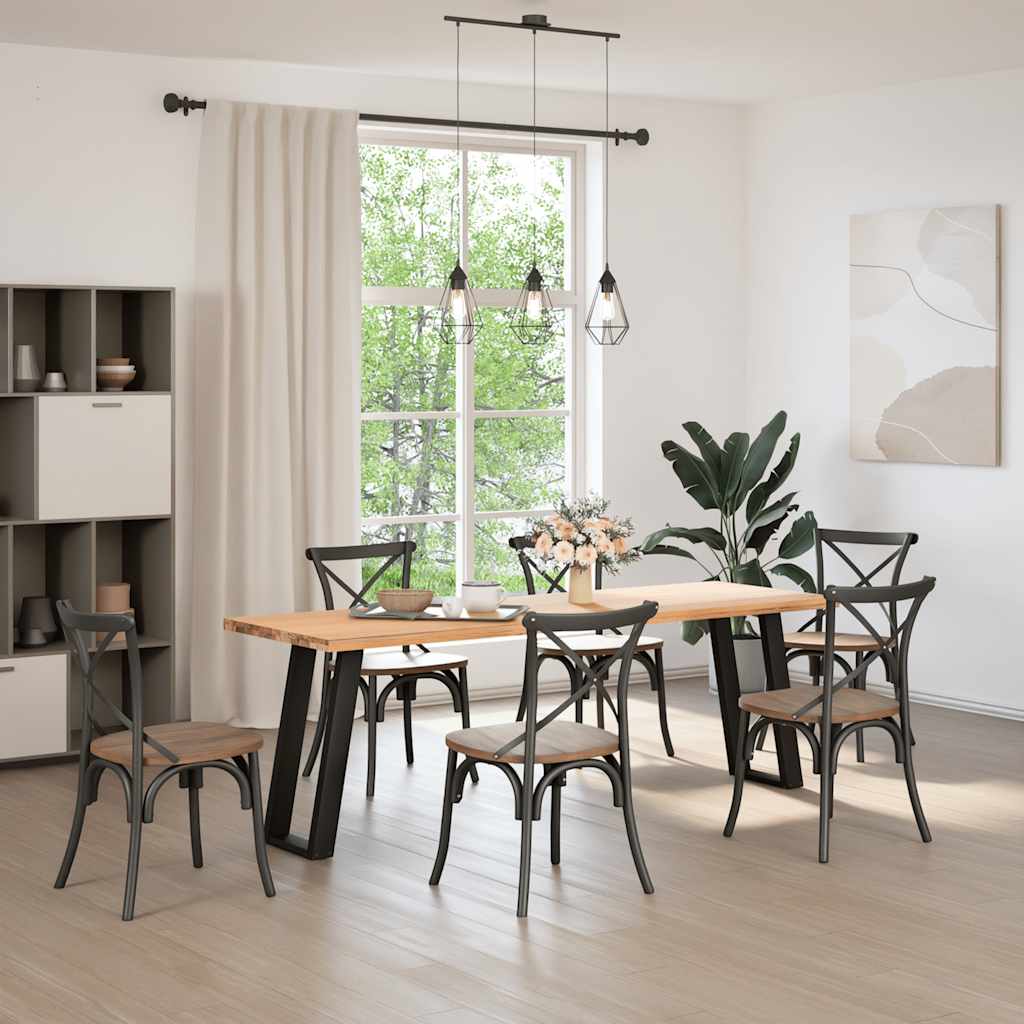 vidaXL Console Table Legs U-Shaped 2 pcs Black 38x(72-73) cm Steel 1