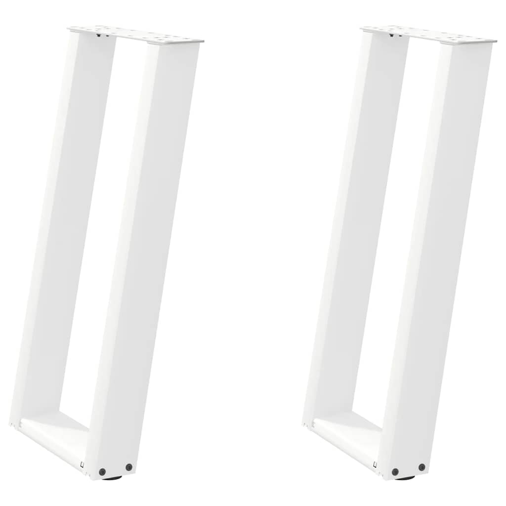 vidaXL Console Table Legs U-Shaped 2 pcs White 38x(72-73) cm Steel 2