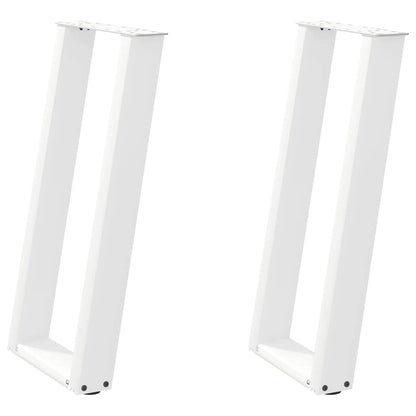 vidaXL Console Table Legs U-Shaped 2 pcs White 38x(72-73) cm Steel 2