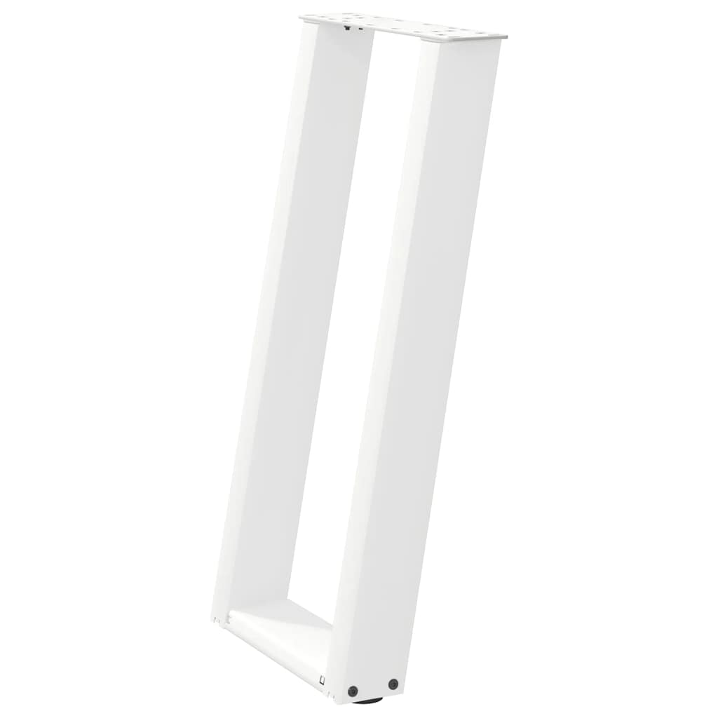 vidaXL Console Table Legs U-Shaped 2 pcs White 38x(72-73) cm Steel 4